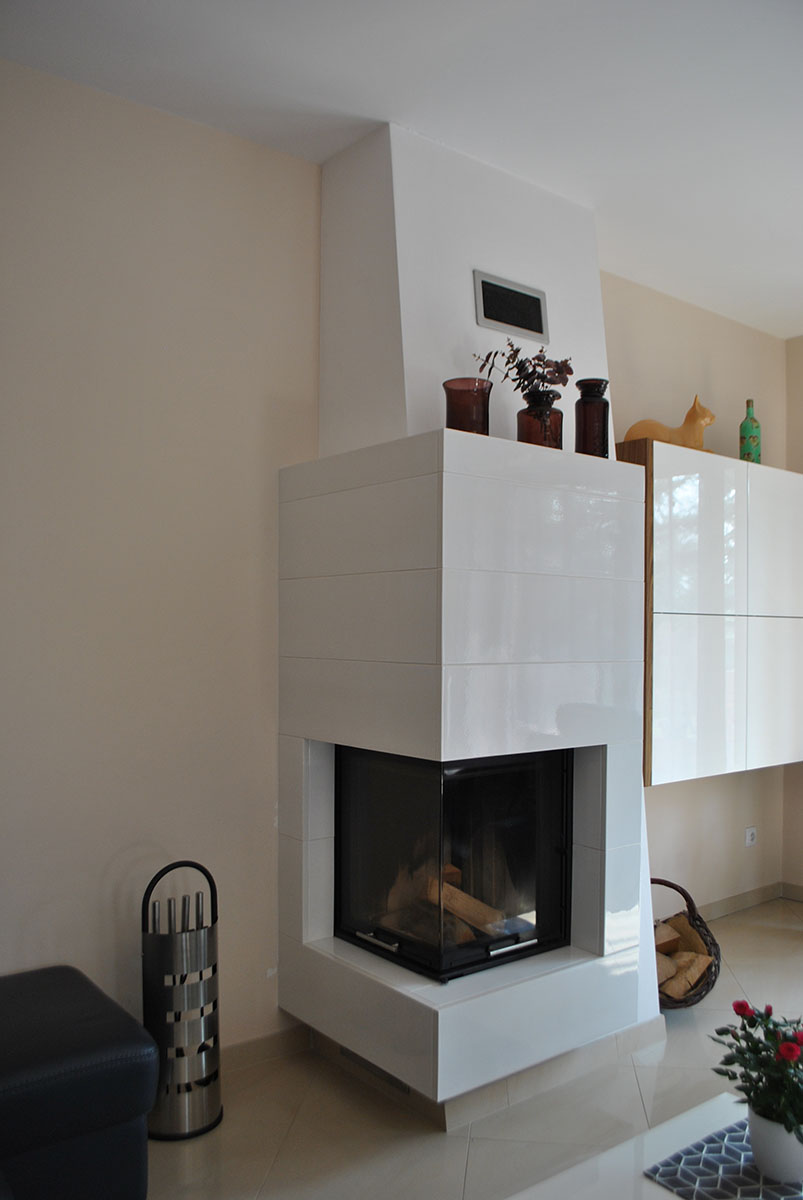 kominek okrągły kaflowy