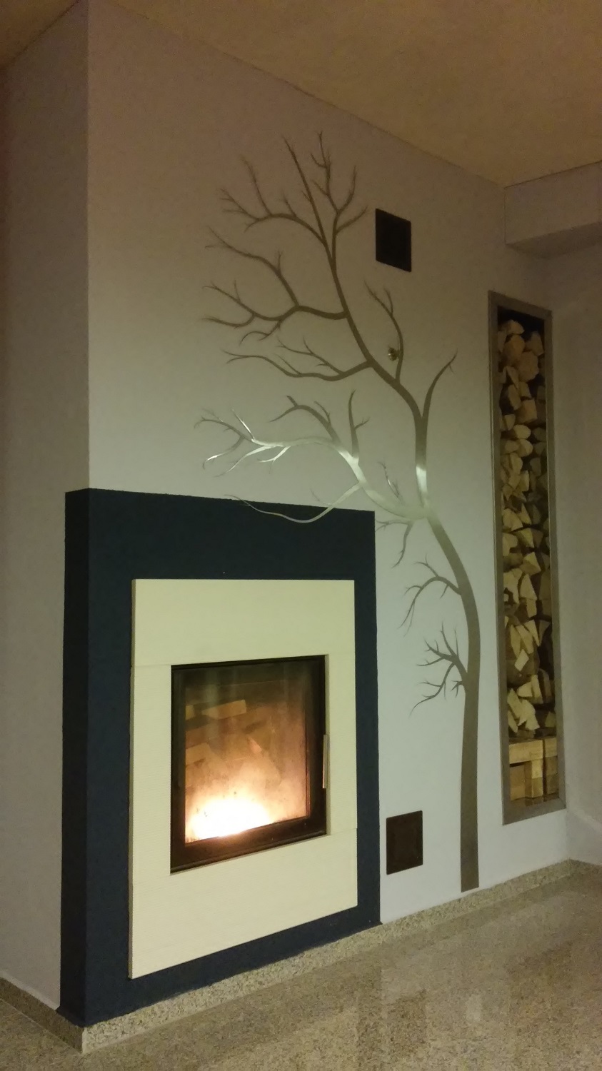 kominek okrągły kaflowy