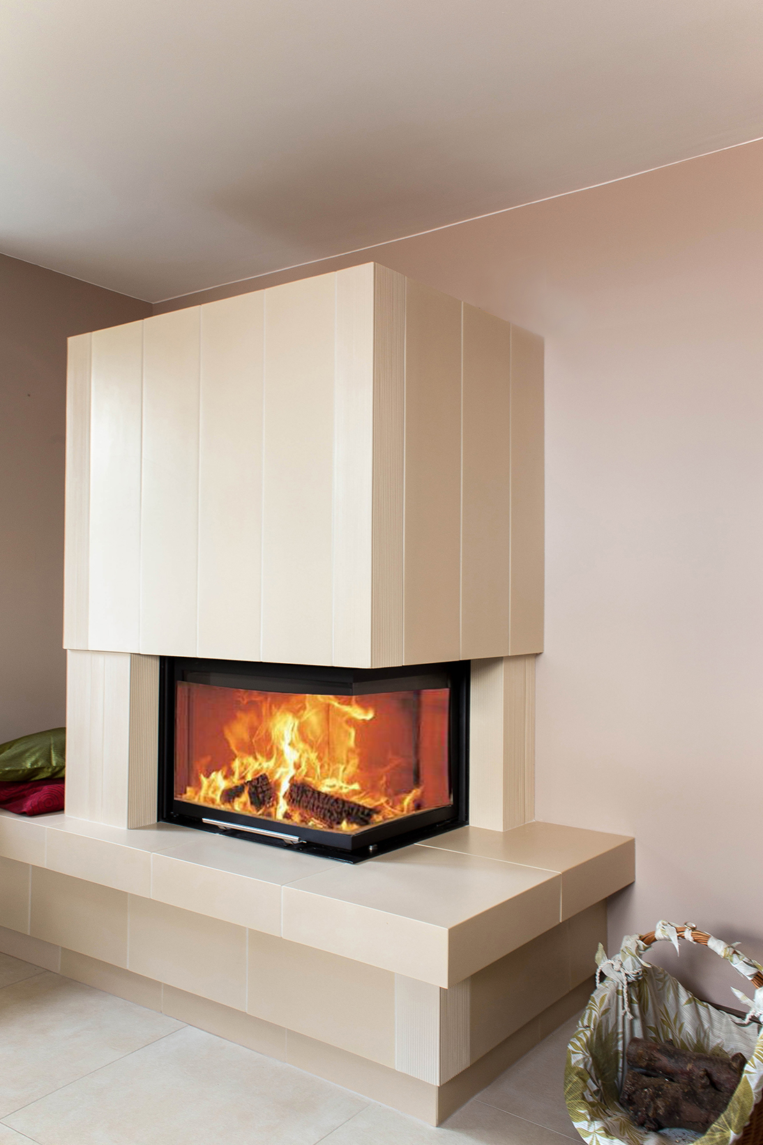 kominek okrągły kaflowy